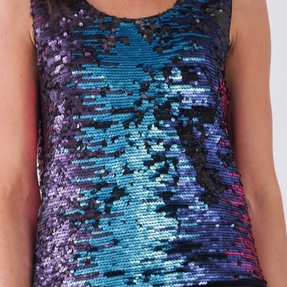 Sugar Lips Multi Color Sequin Lined Mermaid  Tank - Picture 4 of 15